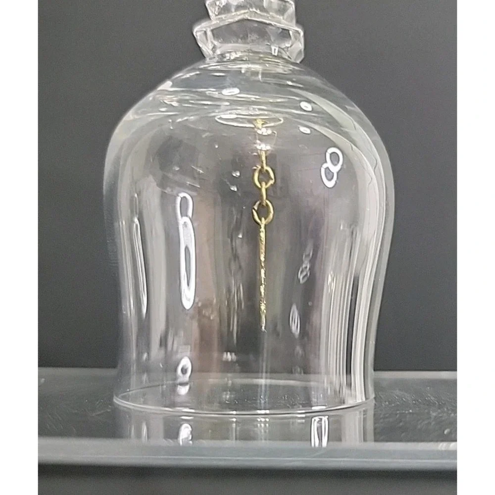 Vintage Lead Crystal Bell With Carousel Horse Clapper, 4.5